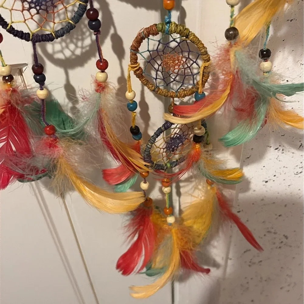 Dream catcher rainbow color dreamcatcher Purple green blue yellow orange EUC